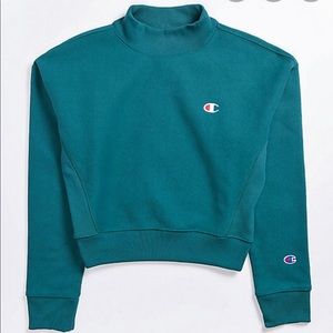 Champion Reverse Weave Mock Neck Crop Sweatshirt